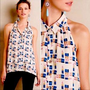 Maeve lipstick print swing shirt